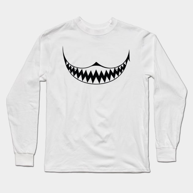 scary teeth face mask Long Sleeve T-Shirt by PIIZ